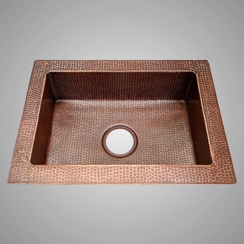 22" Acapulco Hammered Copper Single-Bowl Drop-In Kitchen Sink
