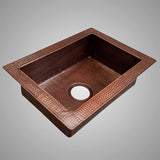 22" Acapulco Hammered Copper Single-Bowl Drop-In Kitchen Sink