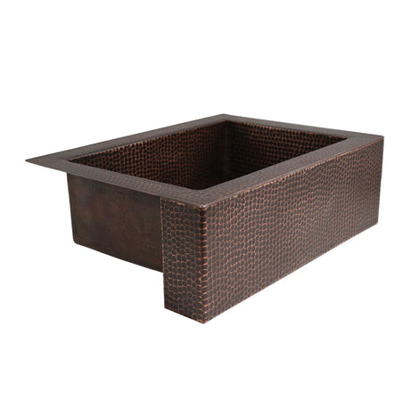 22" Fornengor Hammered Copper Single-Bowl Farmhouse Sink