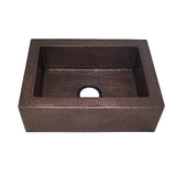 22" Fornengor Hammered Copper Single-Bowl Farmhouse Sink