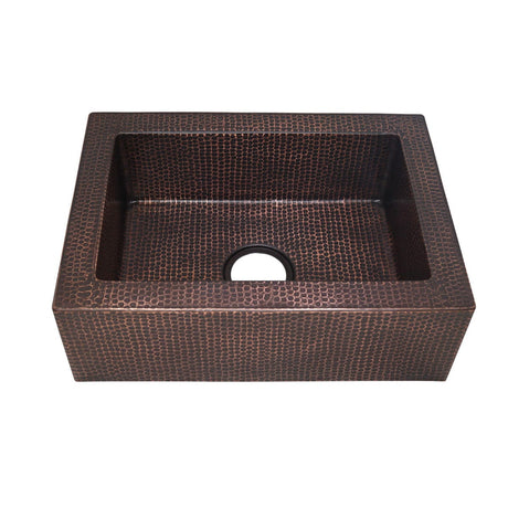 22" Fornengor Hammered Copper Single-Bowl Farmhouse Sink