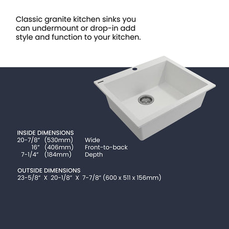 24" Aran Granite Composite Sink