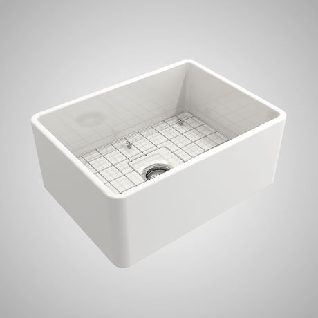 24" Dreason Fireclay Single-Bowl Farmhouse Kitchen Sink