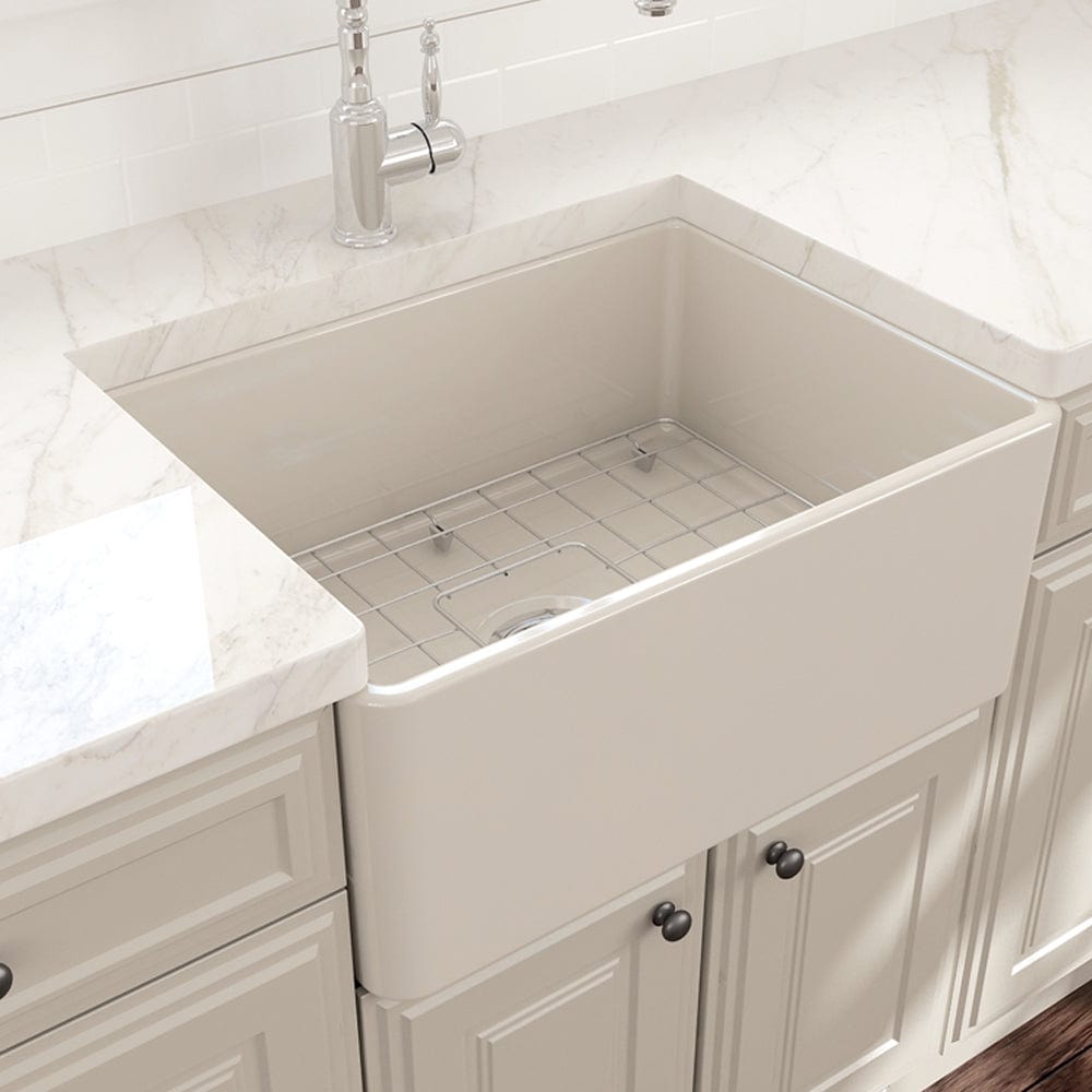 24" Dreason Fireclay Single-Bowl Farmhouse Kitchen Sink