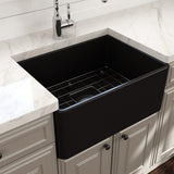 24" Dreason Fireclay Single-Bowl Farmhouse Kitchen Sink