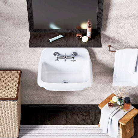 24" Epsey Vitreous China Wall-Mount Bathroom Sink