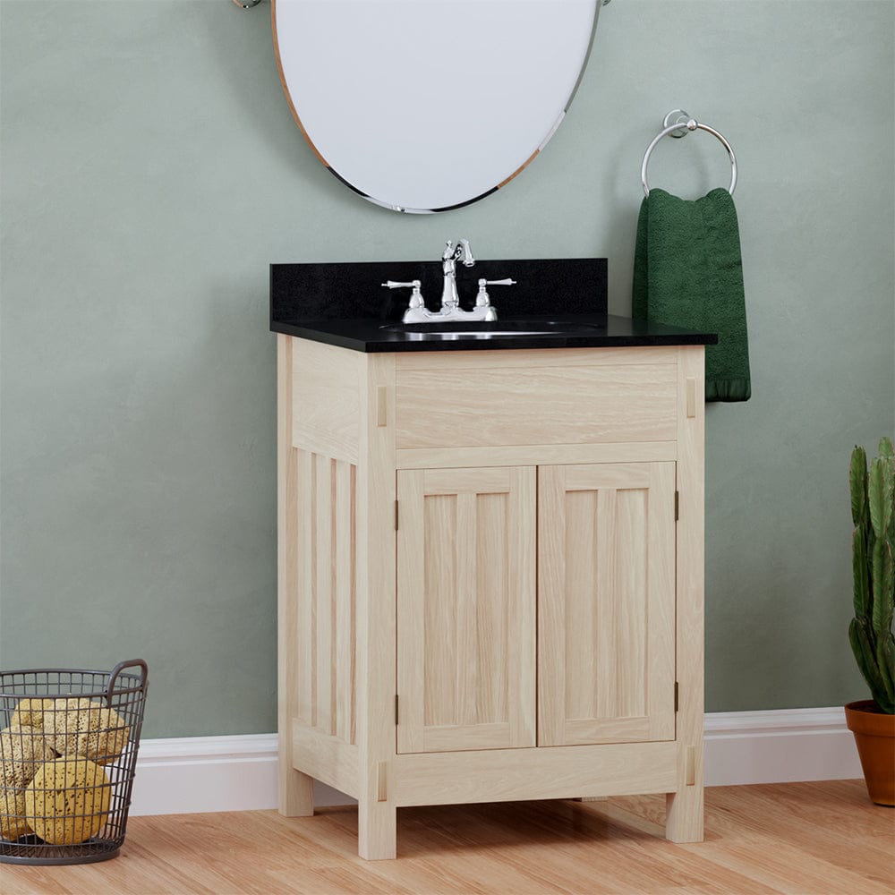 24" Mission Unfinished Red Oak Vanity for Undermount Sink - 34" Height