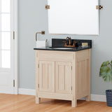 24" Mission Unfinished Red Oak Vanity for Undermount Sink