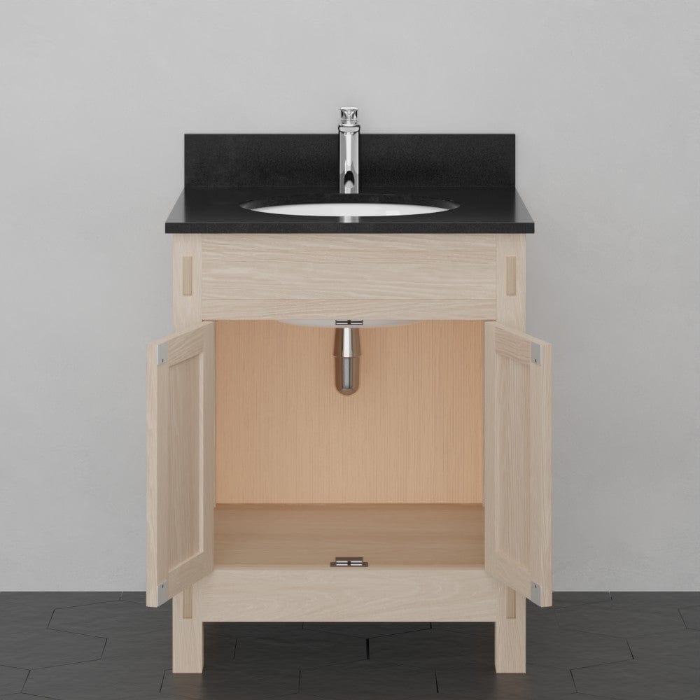 24" Mission Unfinished Red Oak Vanity for Undermount Sink