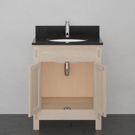 24" Mission Unfinished Red Oak Vanity for Undermount Sink