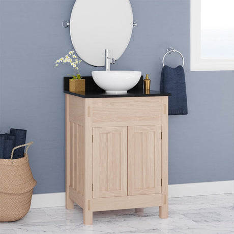 24" Mission Unfinished Red Oak Vanity for Vessel Sink - 34" Height