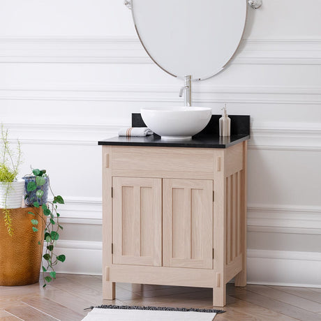 24" Mission Unfinished Red Oak Vanity for Vessel Sink