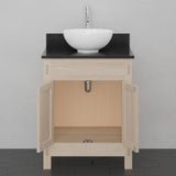 24" Mission Unfinished Red Oak Vanity for Vessel Sink