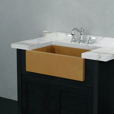 24" Murray Cast Concrete Smooth Apron Single-Bowl Farmhouse Sink - Vintage Brown
