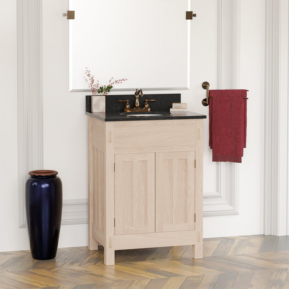 24" Narrow Mission Unfinished Red Oak Vanity for Undermount Sink - 34" Height