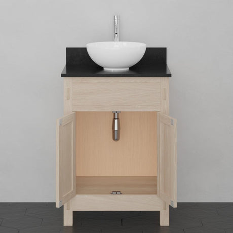 24" Narrow Mission Unfinished Red Oak Vanity for Vessel Sink - 34" Height