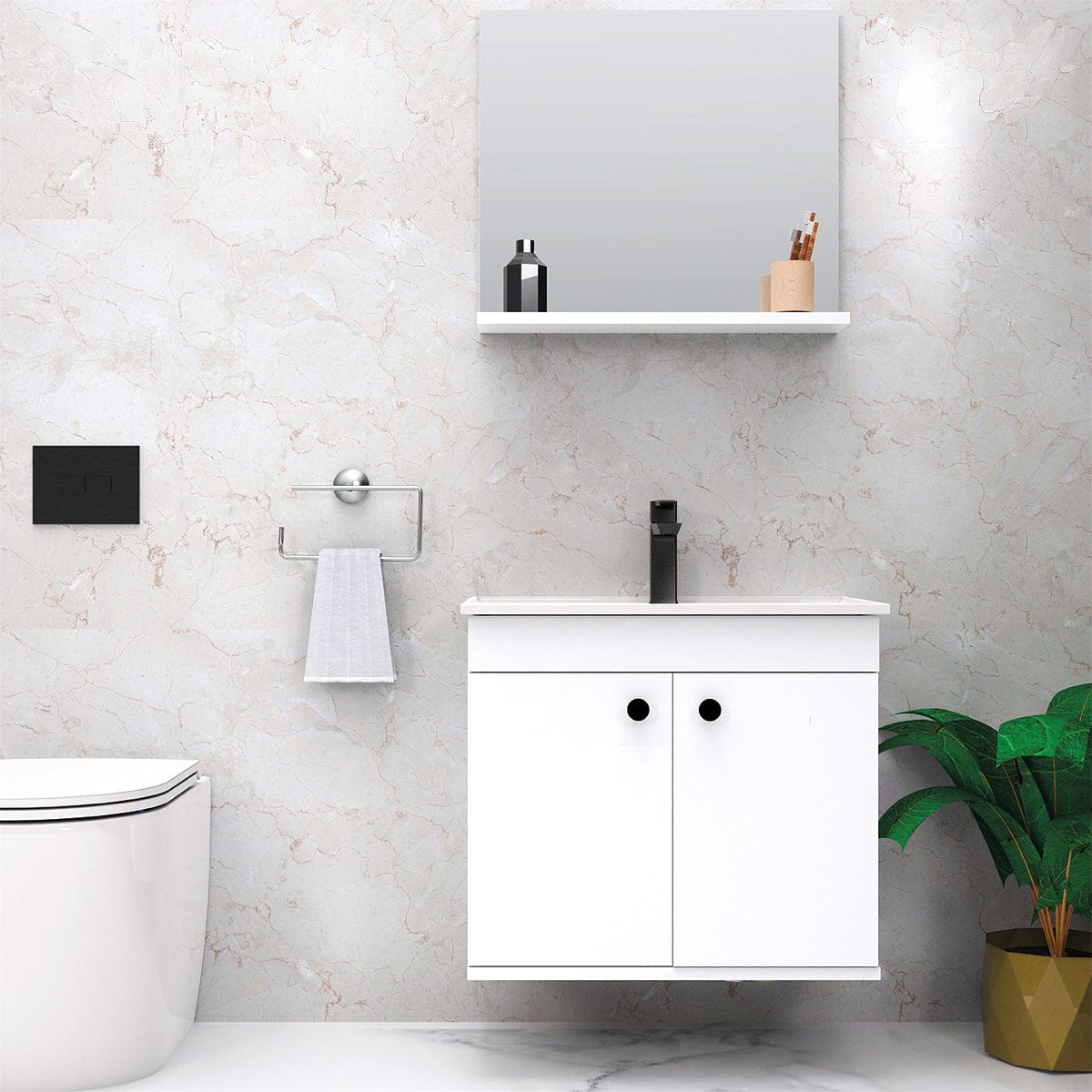 24" Osbourne Wall-Mount Vanity Cabinet with Mirror and Sink