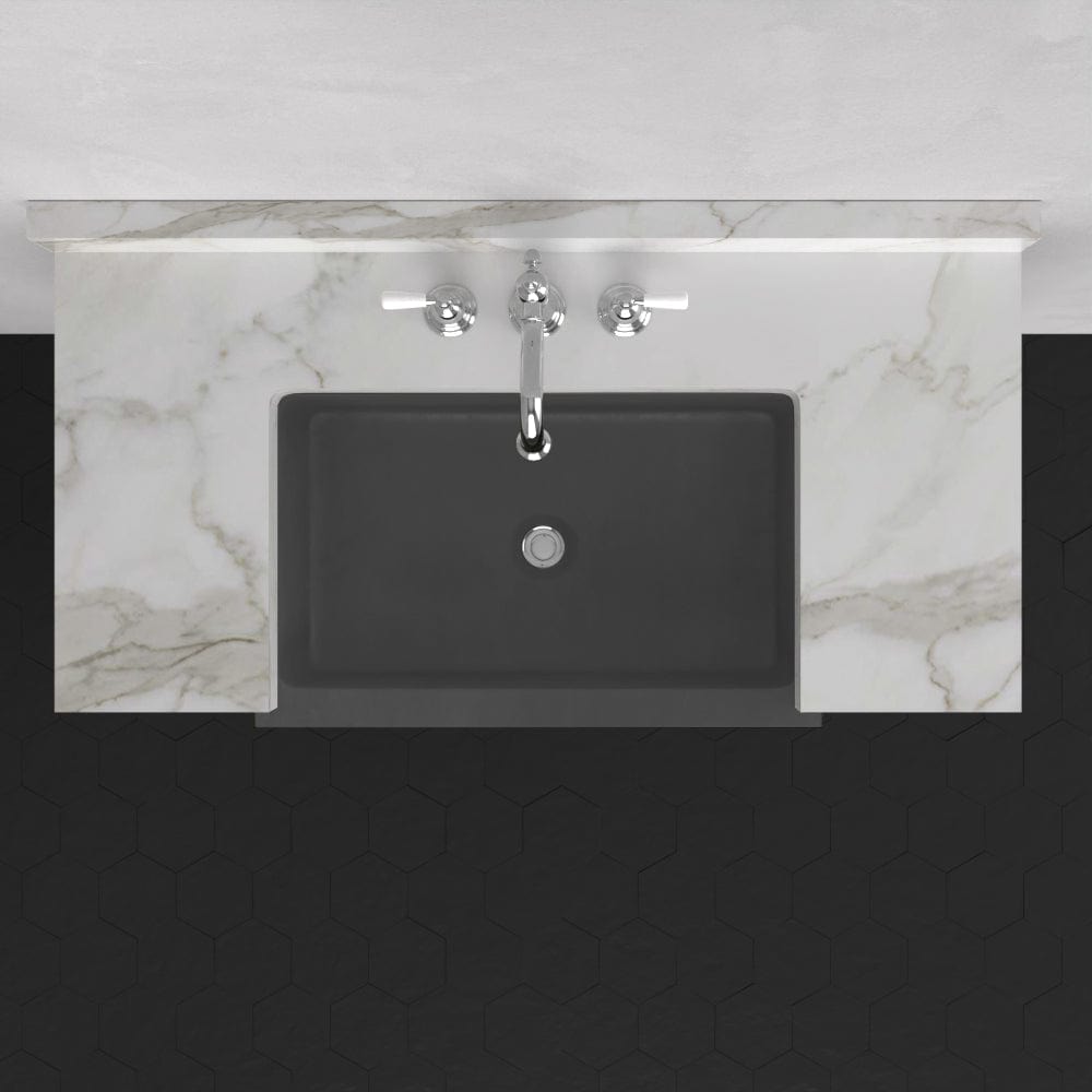 24" Ramis Cast Concrete Smooth Apron Single-Bowl Farmhouse Sink with Top Lip - Dusk Grey