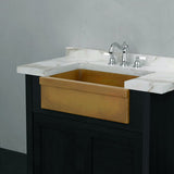 24" Ramis Cast Concrete Smooth Apron Single-Bowl Farmhouse Sink with Top Lip - Vintage Brown