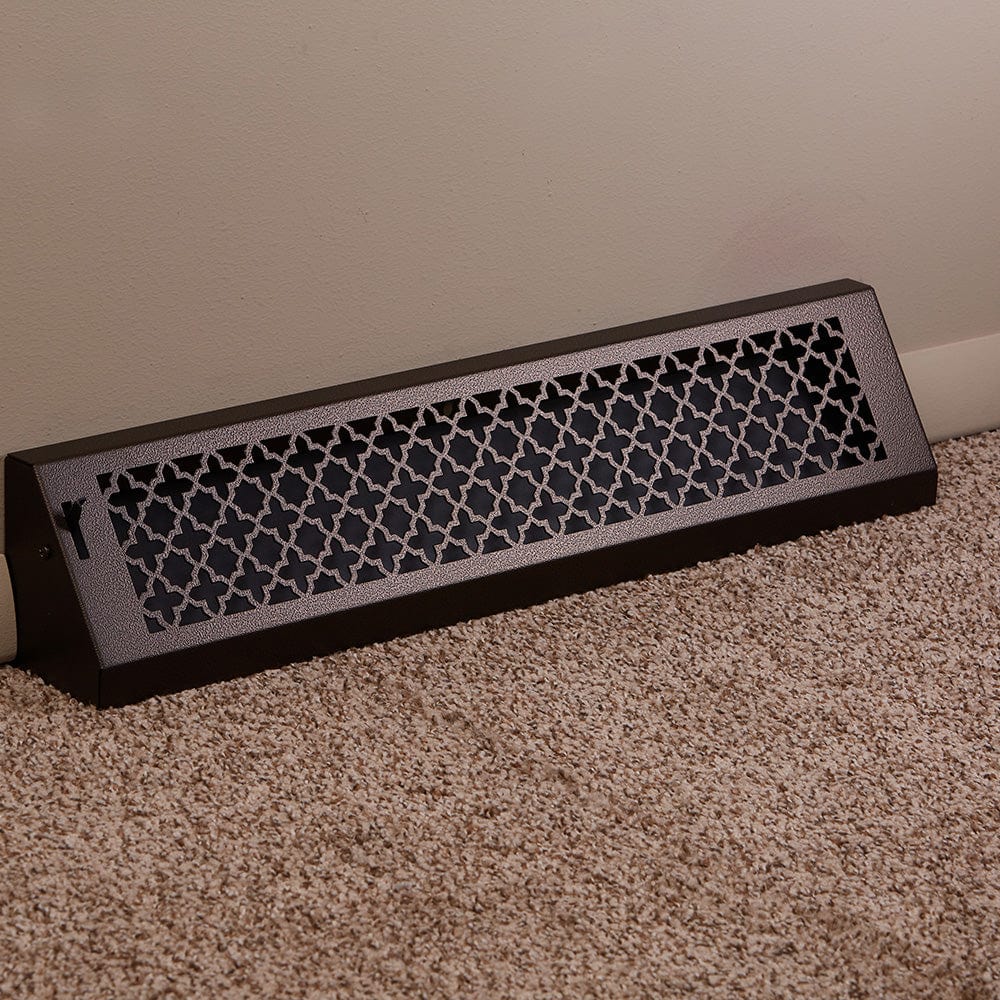 24" Solid Steel Victorian Baseboard Register