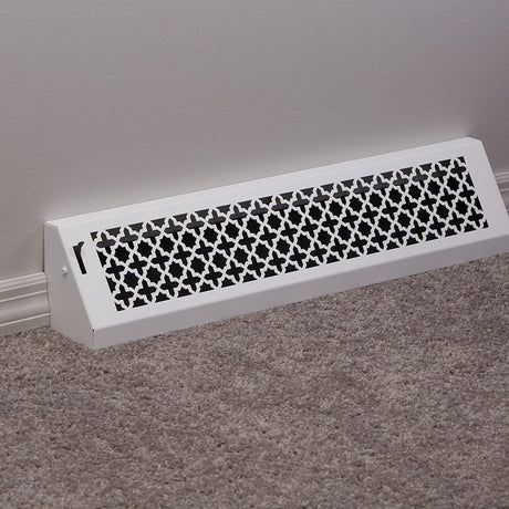 24" Solid Steel Victorian Baseboard Register