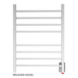 24" Tall 8 Square Bar Hardwired/Plug-in Wall-Mount Towel Warmer