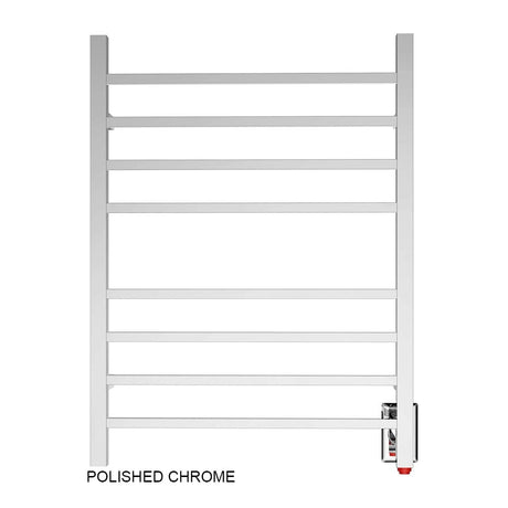 24" Tall 8 Square Bar Hardwired/Plug-in Wall-Mount Towel Warmer