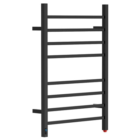 24" Tall 8 Square Bar Towel Warmer with Built-In Timer and Temperature Control Wall-Mount Plug-in/Hardwired