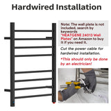 24" Tall 8 Square Bar Towel Warmer with Built-In Timer and Temperature Control Wall-Mount Plug-in/Hardwired