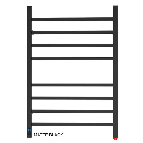 24" Tall 8 Square Bar Towel Warmer with Built-In Timer and Temperature Control Wall-Mount Plug-in/Hardwired