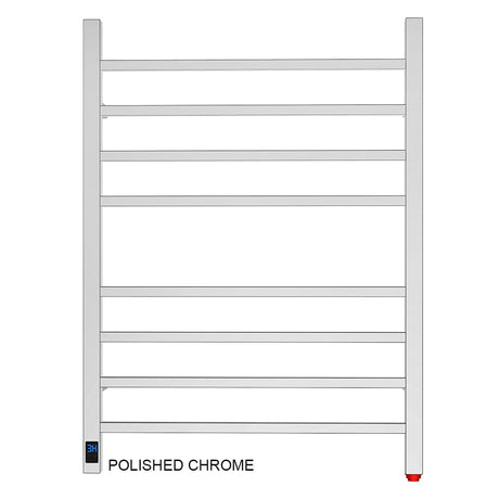 24" Tall 8 Square Bar Towel Warmer with Built-In Timer and Temperature Control Wall-Mount Plug-in/Hardwired
