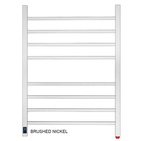 24" Tall 8 Square Bar Towel Warmer with Built-In Timer and Temperature Control Wall-Mount Plug-in/Hardwired