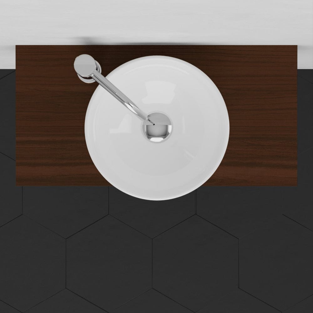 24" Thaxton Teak Wall-Mount Vessel Vanity with Towel Bar - Dark Antique