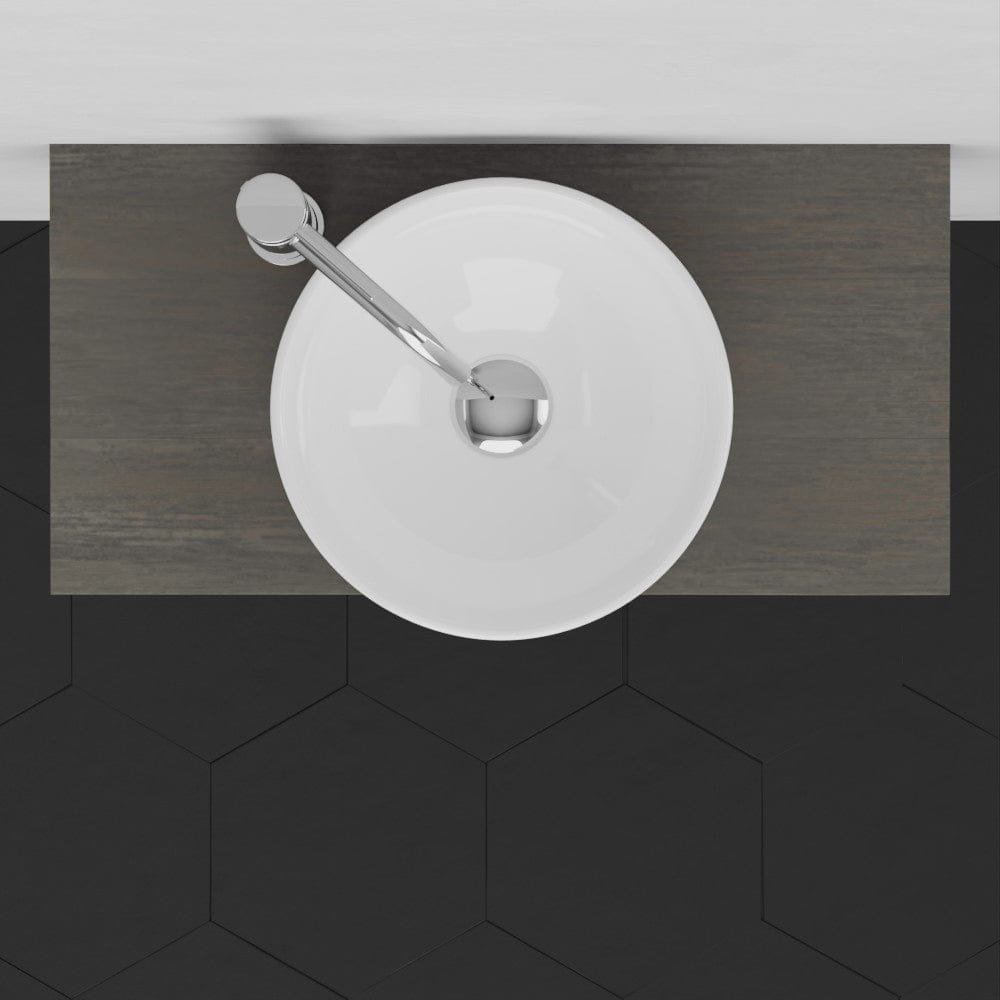 24" Thaxton Teak Wall-Mount Vessel Vanity with Towel Bar - Gray Wash