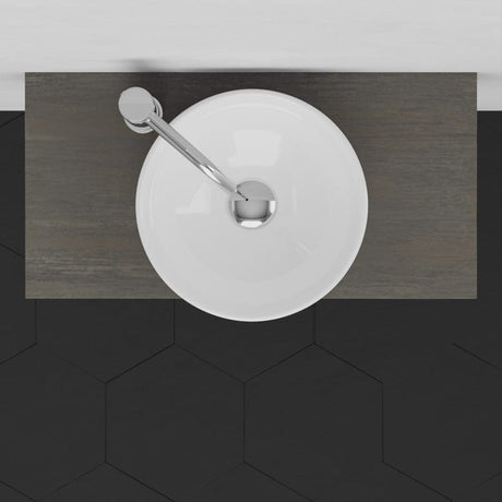 24" Thaxton Teak Wall-Mount Vessel Vanity with Towel Bar - Gray Wash