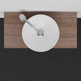 24" Thaxton Teak Wall-Mount Vessel Vanity with Towel Bar - Whitewash