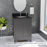 24" Unpainted Shaker Poplar Wood Vanity for Undermount Sink - 34" Height