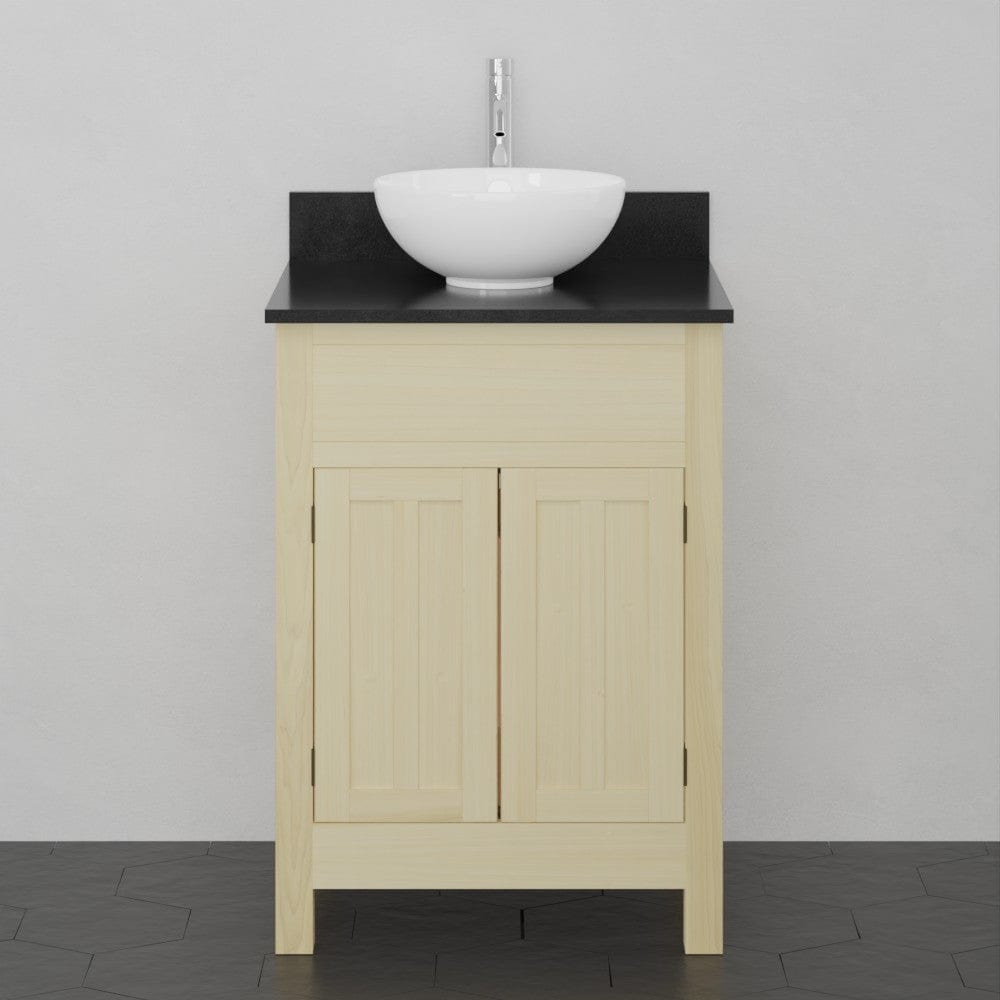 24" Unpainted Shaker Poplar Wood Vanity for Vessel Sink - 34" Height