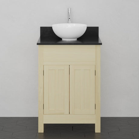 24" Unpainted Shaker Poplar Wood Vanity for Vessel Sink - 34" Height