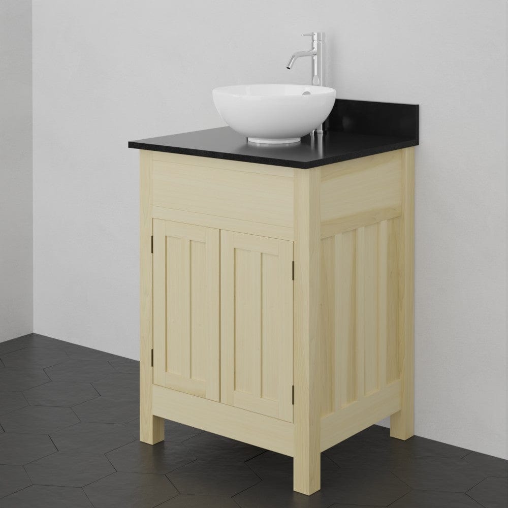 24" Unpainted Shaker Poplar Wood Vanity for Vessel Sink - 34" Height