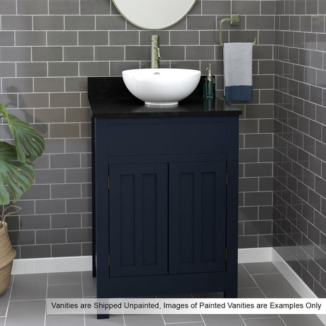 24" Unpainted Shaker Poplar Wood Vanity for Vessel Sink - 34" Height