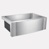 24" Vaiden Stainless Steel Single-Bowl Farmhouse Sink - Rippled Apron