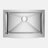 24" Vaiden Stainless Steel Single-Bowl Farmhouse Sink - Rippled Apron