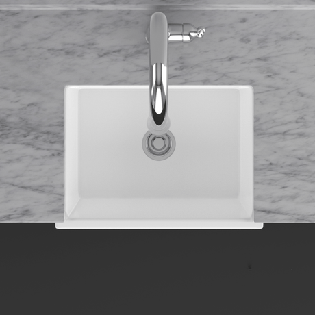 24" Velia Handcrafted Fireclay Single-Bowl Smooth Apron Farmhouse B-Grade Sink - White