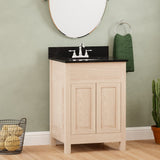 24" Vippis Unfinished Red Oak Raised Panel Vanity for Undermount Sink - 34" Height