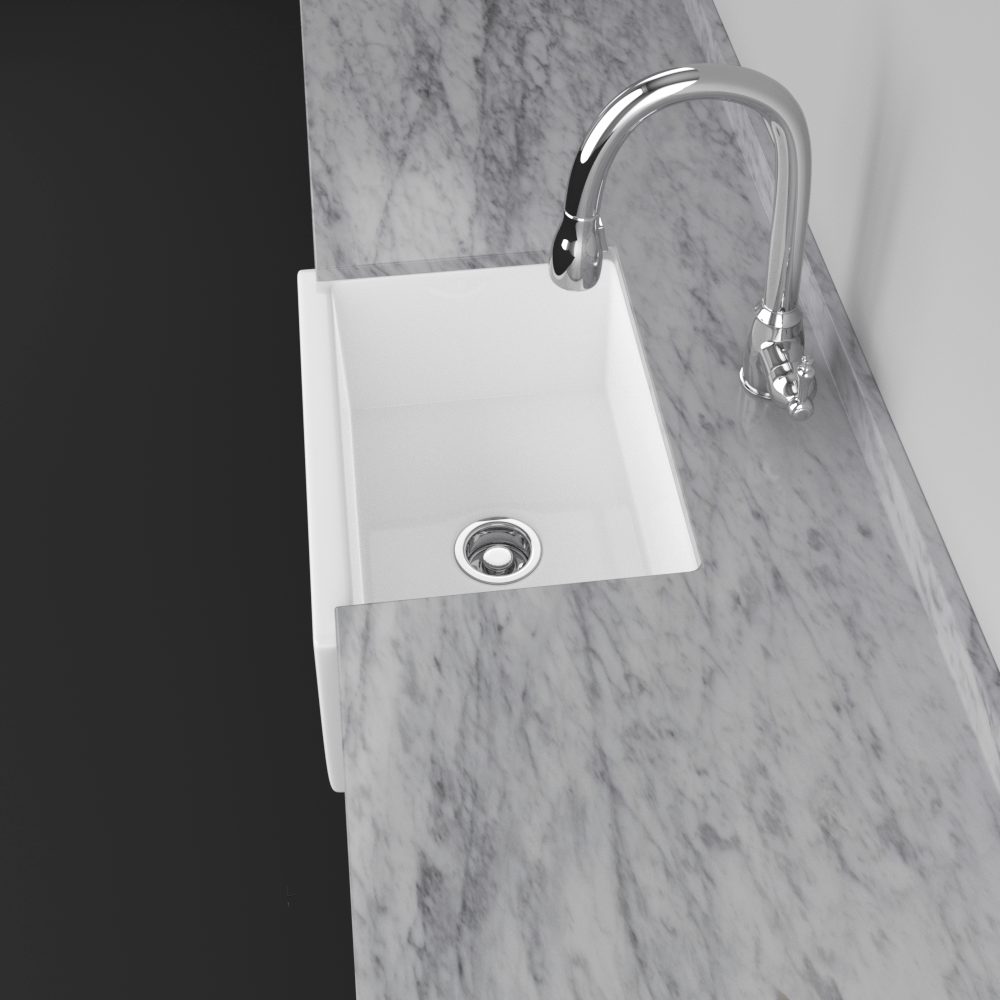 24" Yovanny Fireclay Smooth Apron Single-Bowl Farmhouse Sink - White