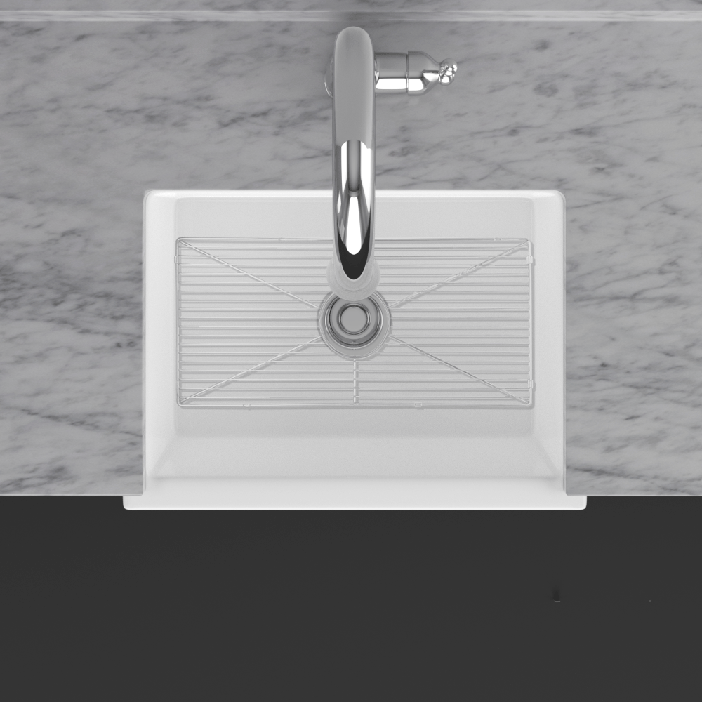 24" Yovanny Fireclay Smooth Apron Single-Bowl Farmhouse Sink - White