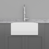 24" Yovanny Fireclay Smooth Apron Single-Bowl Farmhouse Sink - White