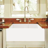 24" Yovanny Fireclay Smooth Apron Single-Bowl Farmhouse Sink - White