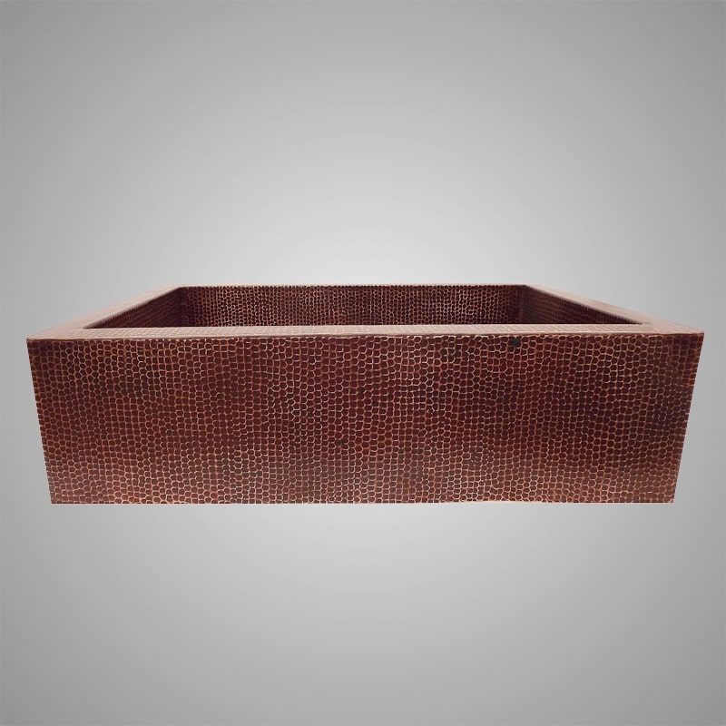 25" Fornengor Hammered Copper Single-Bowl Farmhouse Sink